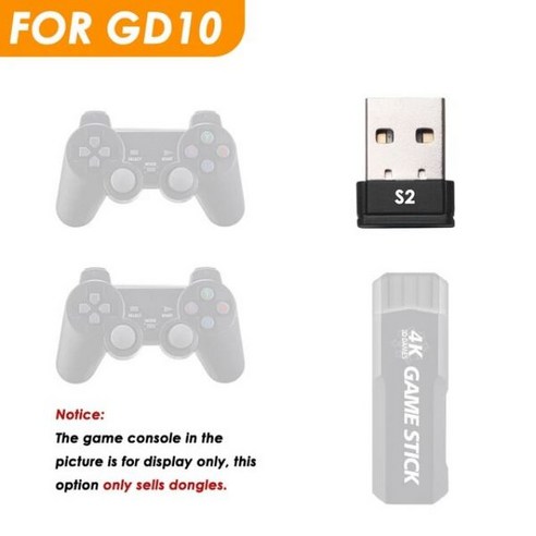 조이스틱 Ampown S2 S6F USB 동글 2.4G 무선 리시버 GD10 GD20 액세서리 낮은 대기 시간 2개의 컨트롤러 빠른 연결, S2 for GD10_40 Pcs Best Top5