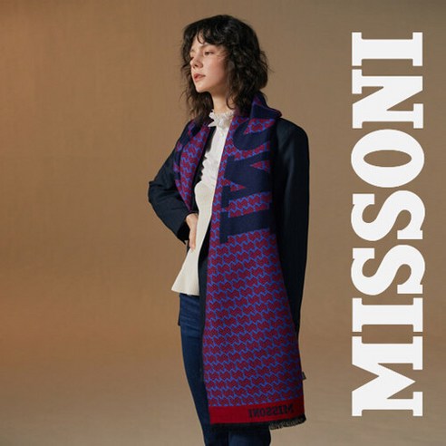 미쏘니 MISSONI 뉴로고 울 머플러 상품 정보