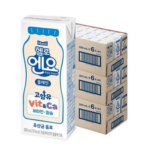 엔요 유산균음료 플레인, 200ml, 72개