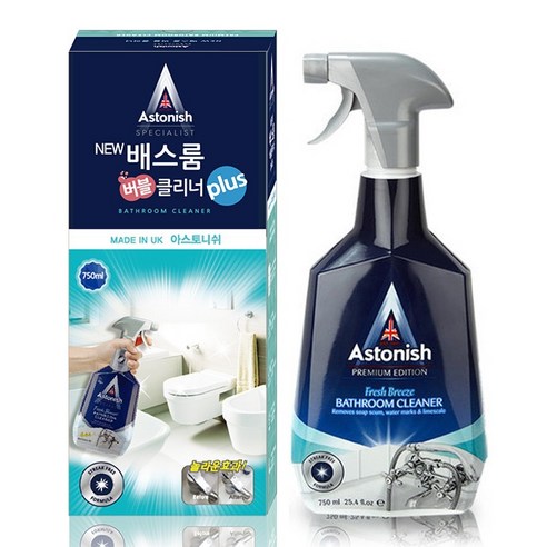 아스토니쉬 베스룸 버블 클리너 750ml, 4개, 0.75l
