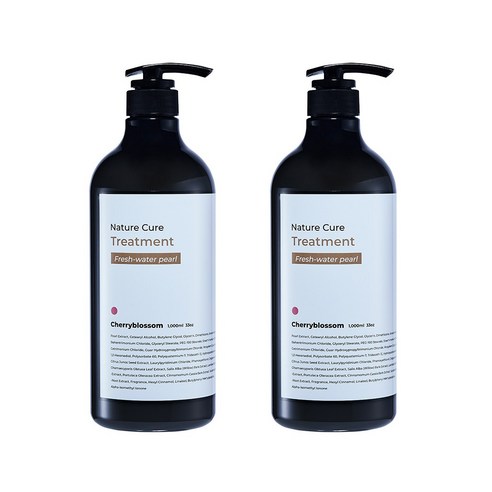 네이쳐큐어 진주 대용량 극손상트리트먼트 1000ml 2개 / 화이트머스크 체리블라썸, 체리블라썸 2개