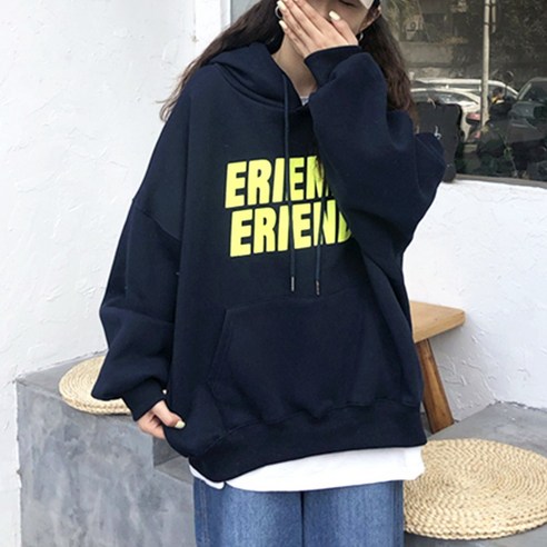 메이킹유 겨울신상 프린팅 루즈핏 캐주얼룩 5034다트기모후드티