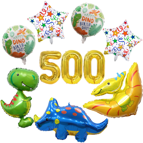 파파 파티 대형 90cm 공룡 풍선 생일 세트, 1세트, 공룡 500
