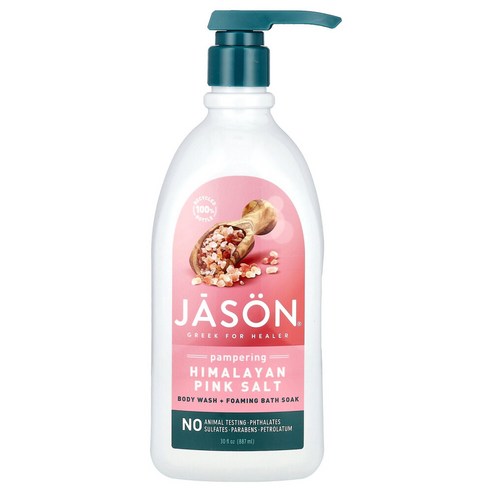 제이슨 내추럴 Jason Natural 2 in 1 바디 워시 + 포밍 목욕 및 목욕 팸퍼링 히말라야 핑크 솔트 887ML 30FL oz), 1개