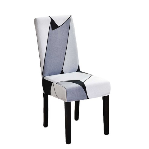 탄성 의자 커버 가정용 간단한 호텔 레스토랑 식당 의자 커버 유니버설 식탁 시트 커버 의자 커버 패브릭 쿠션, 검정 흰색 및 회색, 通用