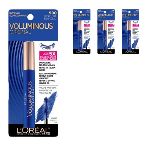 로레알 볼류미너스 오리지널 마스카라 7.7ml, 900 Cobalt Blue, 4개