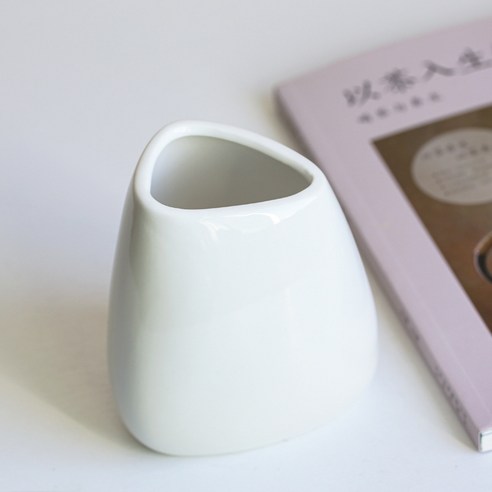 DFMEI 꽃병. 화병.Vase.--세라믹 모던 심플 화이트 꽃병 거실 드라이 플라워 꽃꽂이 장식품입니다진열품 3종 세트 도자기입니다., DFMEI.Qu 코우 [작은], 곡선 화이트