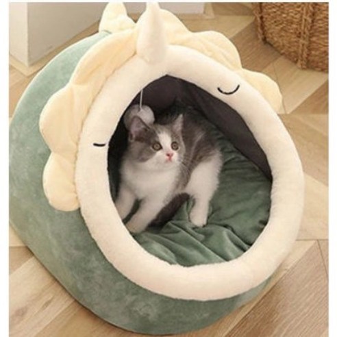 강아지 집 고양이쿠션 강아지 방석 강아지매트 애견 쿠션, 녹색 아기공룡