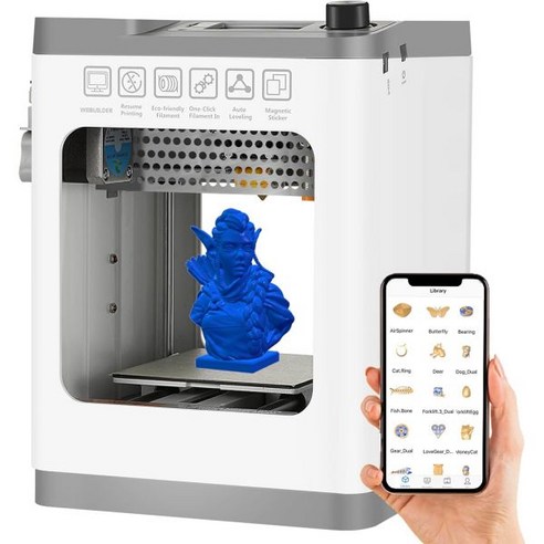 어린이를 위한 WEEDO 소형 3D 프린터 초보자를 미니 자동 레벨링 Wi-Fi 인쇄 가정용 완전 조립 밀폐형 FDM PLA/TPU 필라멘트 지원 TINA2 업그레이드