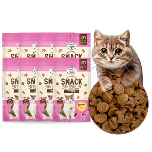 캣퓨어 고양이 딜리셔스 스낵 오랄 콤플렉스, 8개, 60g, 구강 치석제거에 좋은 -오랄케어