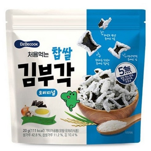 처음먹는 찹쌀 김부각 과자, 오리지널, 20g, 2개 
분유/어린이식품