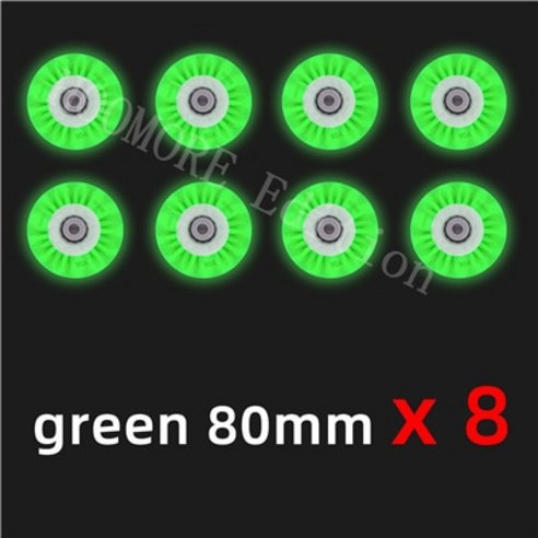 슈퍼 밝은 파워 킹 80mm 인라인 스케이트 LED 플래시 휠 레드 그린 블루 다채로운 롤러 Rodas, 8 퍼플 핑크 80mm, 05 8 Purple Pink 80mm