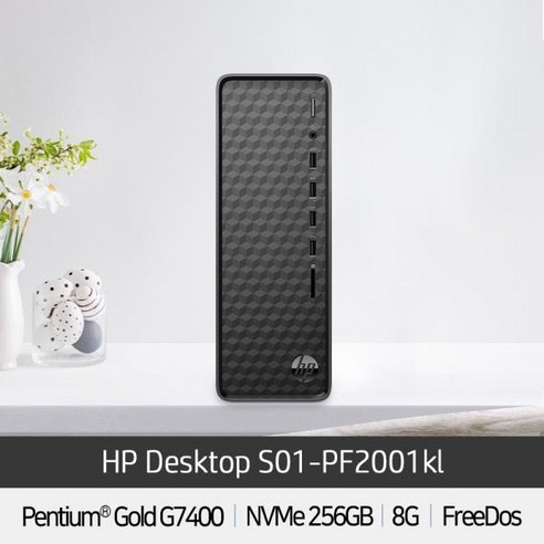 HP 슬림 데스크탑 S01-pF2001kl(펜티엄골드-G7400 WIN미포함 RAM 8GB NVMe 256GB), S01-pF2001kl, 기본형