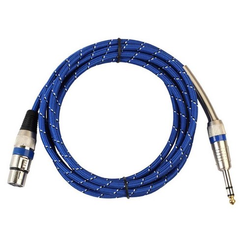 Ursmart 6.35mm 스테레오-XLR 리드 6.35mm 남성-XLR 여성 코드 마이크 케이블, 1m, 블루, 합금