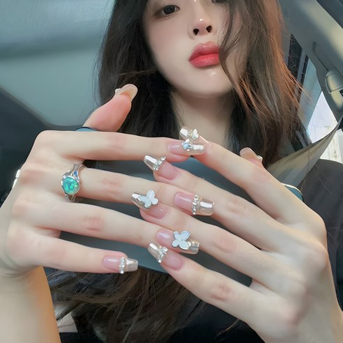 CLJD 네일팁 24종 세트 인조손톱 젤네일스티커, 롱KR66, 1세트