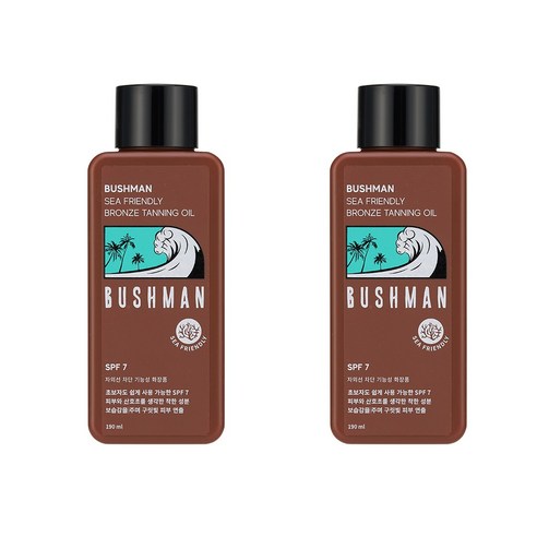 부쉬맨 씨프렌들리 브론즈 태닝오일 SPF7, 190ml, 2개