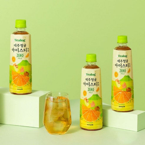 키밍 / 티로그 제주청귤 아이스티 녹차 500ml x 12개입, 12개