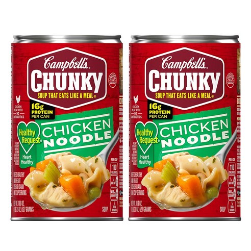 캠벨스 청키 치킨 누들 스프 Campbell''s Chunky Chicken Noodle 527g 2팩, 1개