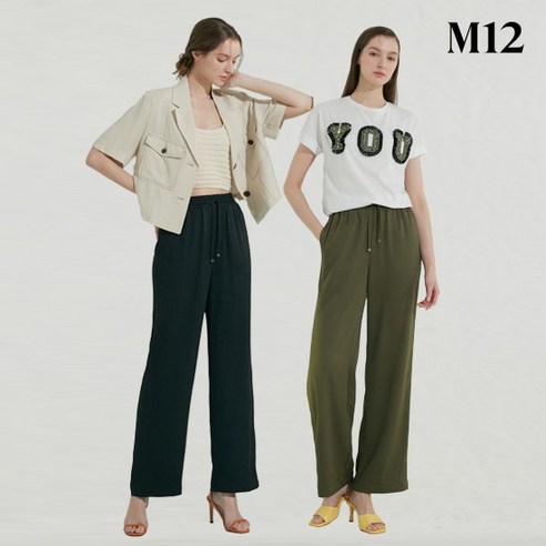 M12 24SS 여성 워시드 세미와이드 팬츠 세트 후아유오버롤 M12 24SS 여성 워시드 세미와이드 팬츠 세트 후아유오버롤