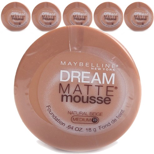 메이블린 드림 매트 무스 파운데이션 18g, Natural Beige, 6개