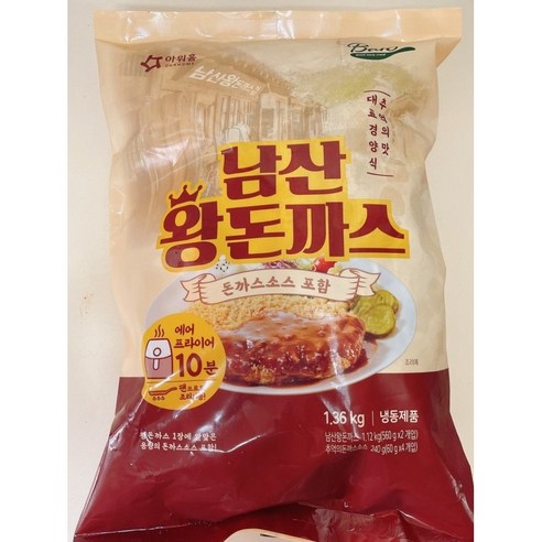 아워홈 남산 왕돈까스 4인분 1.36kg 즉석식품 돼지고기, 1.36kg, 1개 - 돈까스 | 쿠팡