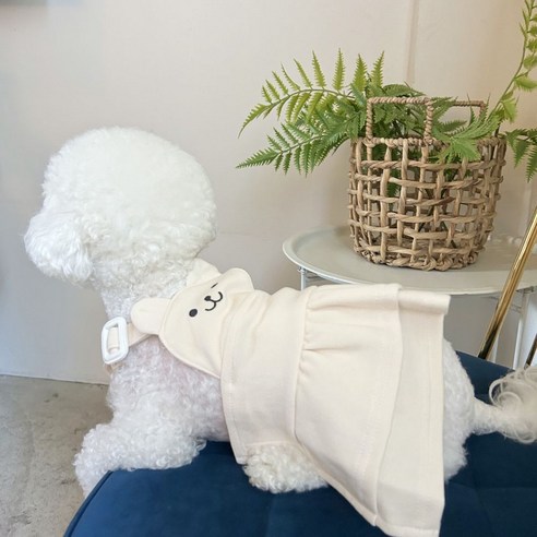 강아지 곰 멜빵 치마 바지 올인원, 1개, 네이비