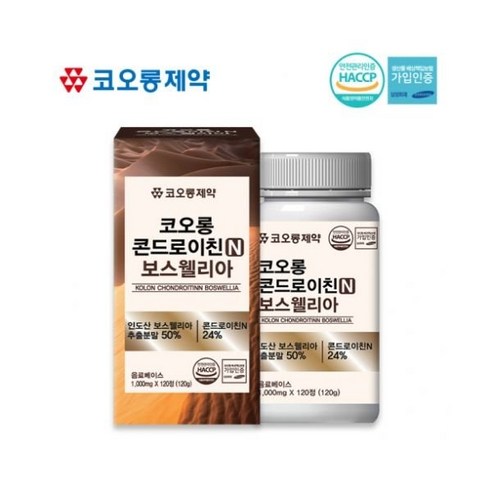 코오롱제약 콘드로이친N보스웰리아 1000mgx120정, 120정, 1개