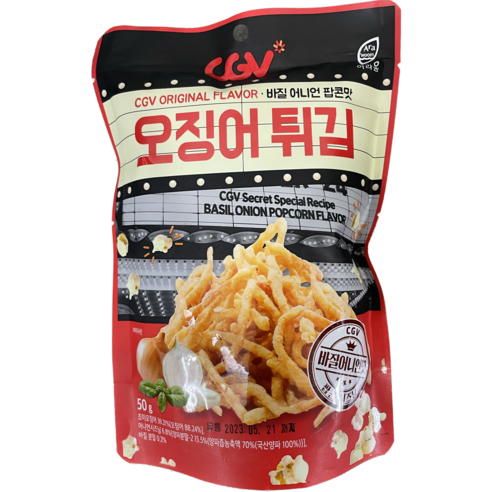 [cgv] 오징어 튀김 바질어니언팝콘맛 50g 3개