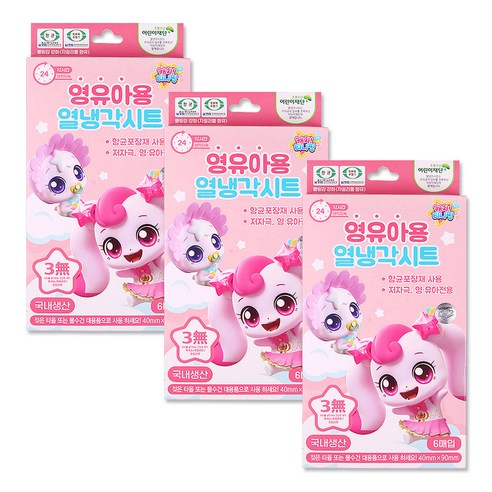 캐치티니핑 열냉각시트 영유아용, 3개, 6개입