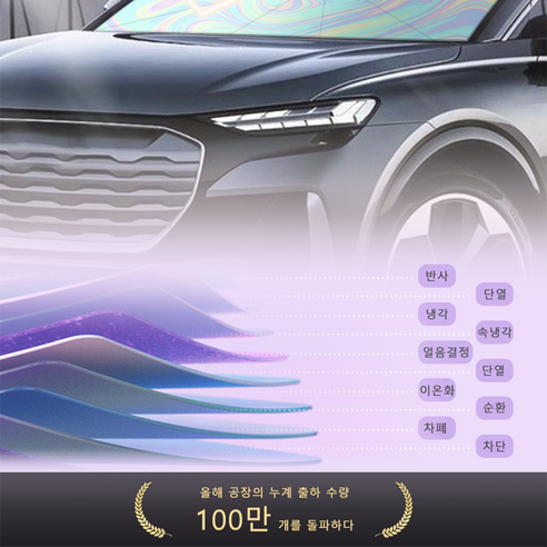 차량용 햇빛가리개 우산형으로 여름철 햇살 차단, 차량 내부 시원함 유지