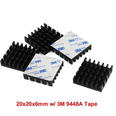 ssd방열판 히트 싱크 m.2히트싱크 En-Labs 10pcs 알루미늄 방열판 14*14*10mm 전자 칩 라디에이터 쿨러 3M9448A 열 양면 접착 테이프 포함, [12] 20x20x6mm, 12 20x20x6mm