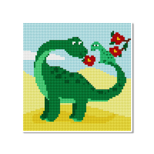 모모픽스 보석십자수 20x20cm 캔버스형 동물 공룡, DB03 브라키오사우루스
