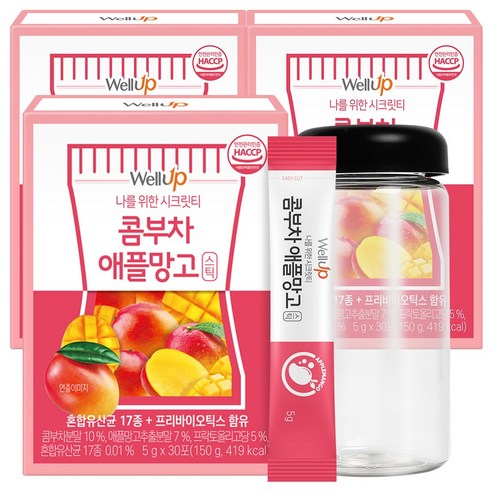 로엘 콤부차 애플망고맛 분말스틱 홍차, 30개입, 3개