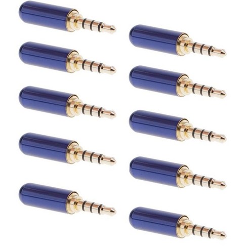 10x3.5mm 남성 수리 헤드폰 스테레오 잭 플러그 금속 오디오 납땜 커넥터 어댑터 스마트 폰 태블릿 스피커, 블루, 설명, 설명