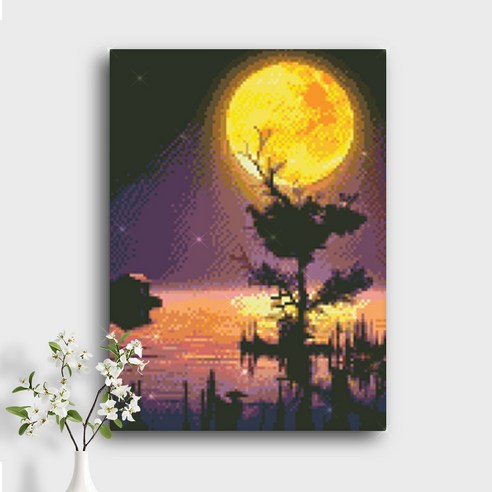오늘의오브제 DIY 보석십자수 캔버스형 40x30cm, A2_05_달빛 아래, 1개