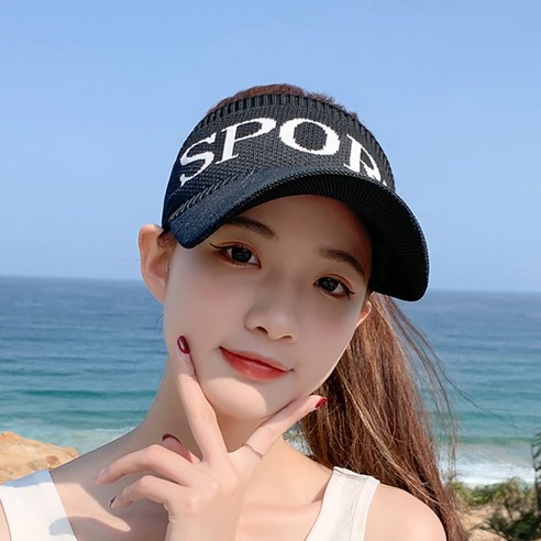 레드에셋 골프 여성 썬캡 햇빛 자외선차단 모자, 블랙
