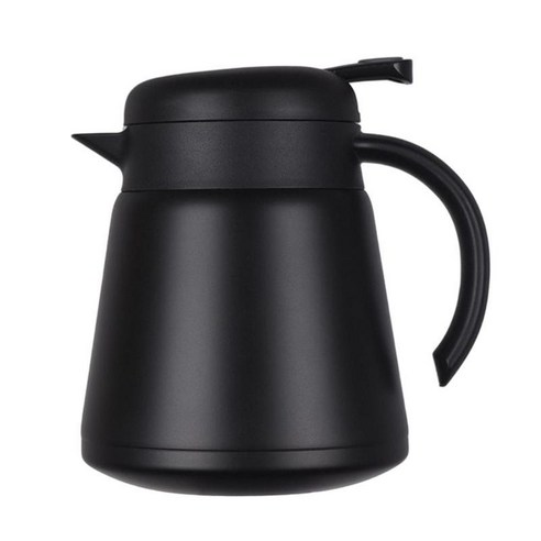 스테인레스 스틸 주전자 이중벽 진공 저그 커피 포트 650ml, 블랙, 12x13.5cm
