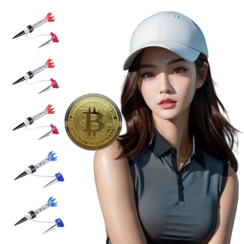 루버킨 무저항 자석 골프티, 5p 블루x2개 레드x3개