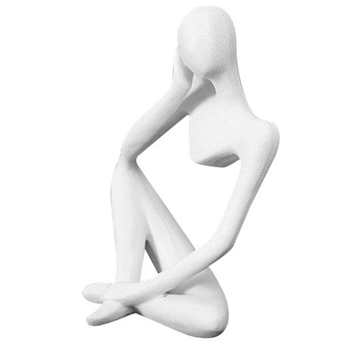 현대 사암 추상적인 작은 입상 조각품 가정 장식, 1, 흰색 사암