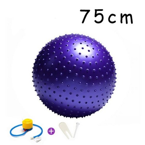 Dline 55cm/65cm/75cm/85cm 포인트 마사지 볼 펌프 고슴도치 피트니스 볼 피트볼 필라테스 균형 훈련 스포츠 헬스장 65 요가 공 25 요가 볼 요가 블럭, 75cm Purple