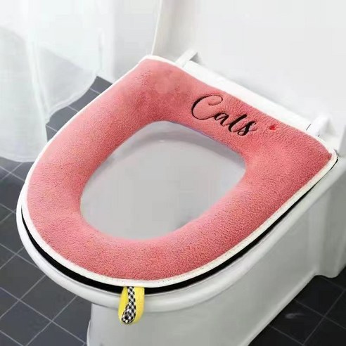 화장실 사계 유니버설 매트 빨 만화 귀여운 화장실 매트 건조 포인트 가정용 화장실 커버 와셔 지퍼, [고체] 인기있는 핑크