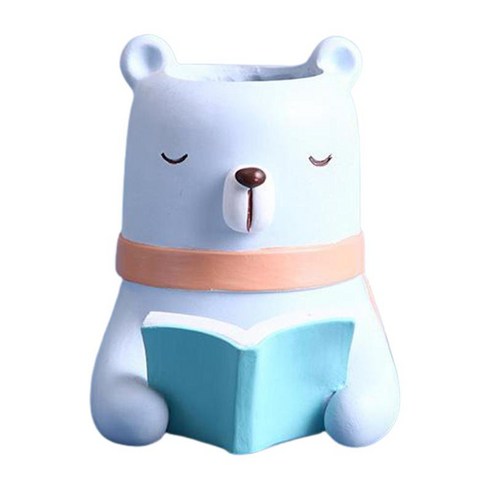 동물 조각 선인장 화분 홈 장식, 곰, 작은, 수지