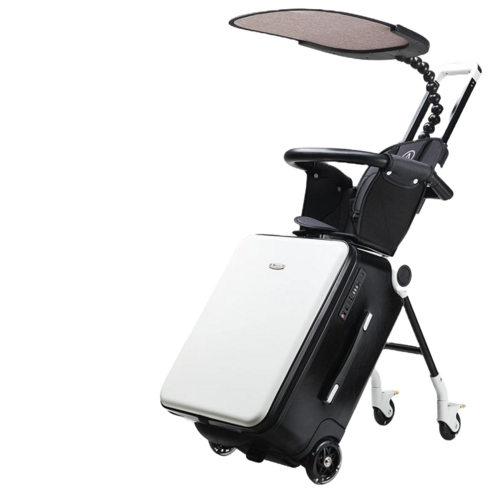 키즈라이드 유모차 겸용 캐리어, 핑크빛 설렘을 담아 아이와 함께 떠나는 특별한 여행!