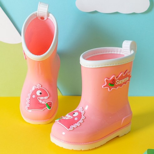 귀여운 만화 장화 비오는 날 유아 아기 어린이 소년 패션 공룡 큰 여자 신발 기능성