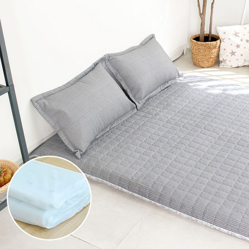 아르떼베딩 요커버+솜포함 미끄럼방지 알러지케어 부드러운 요매트 올인, 선택안함, 그레이