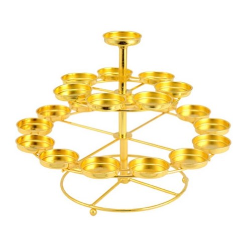 금속 버터 기름 램프 버터 램프 홀더 티베트어 황금 촛대 장식품 Tealight 부처님 공예 오일 종교 장식 홈 장식, 금, 철