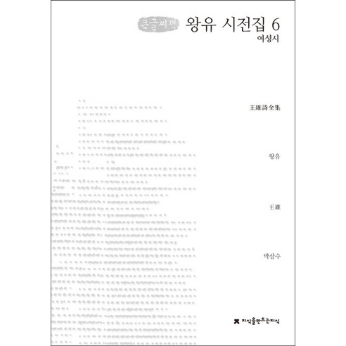 왕유 시전집. 6(큰글씨책):여성시, 지식을만드는지식
