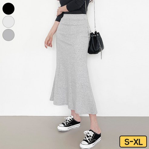 가비진 스판 밴딩 머메이드 핏 롱 스커트 치마 빅사이즈까지