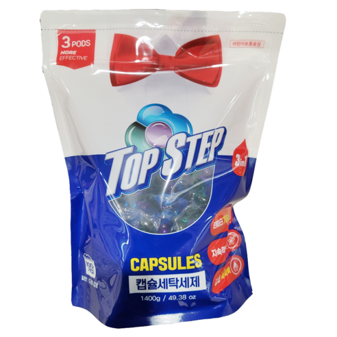 탑스텝 3in1 캡슐세탁세제 1400g 100개입 7종효소 강한세척력 TOP STEP CAPSULES, 1개, 100개