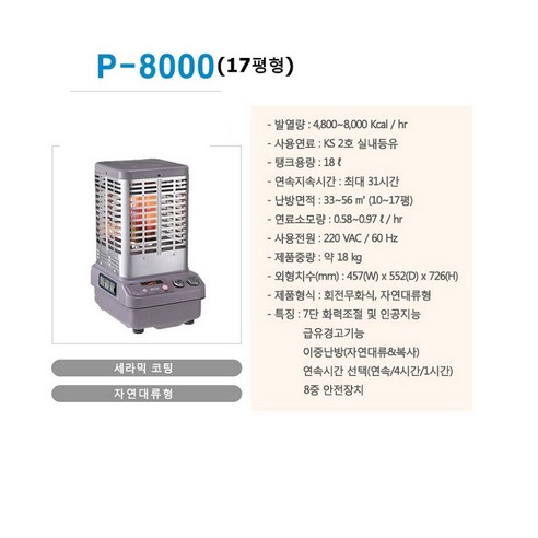 파세코 로터리 히터 P-8000